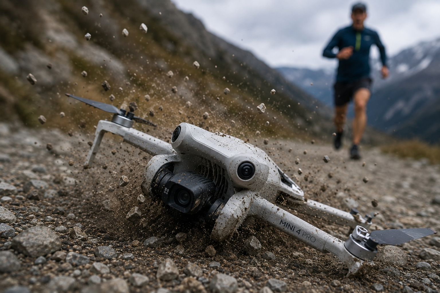 Drone crash on trail